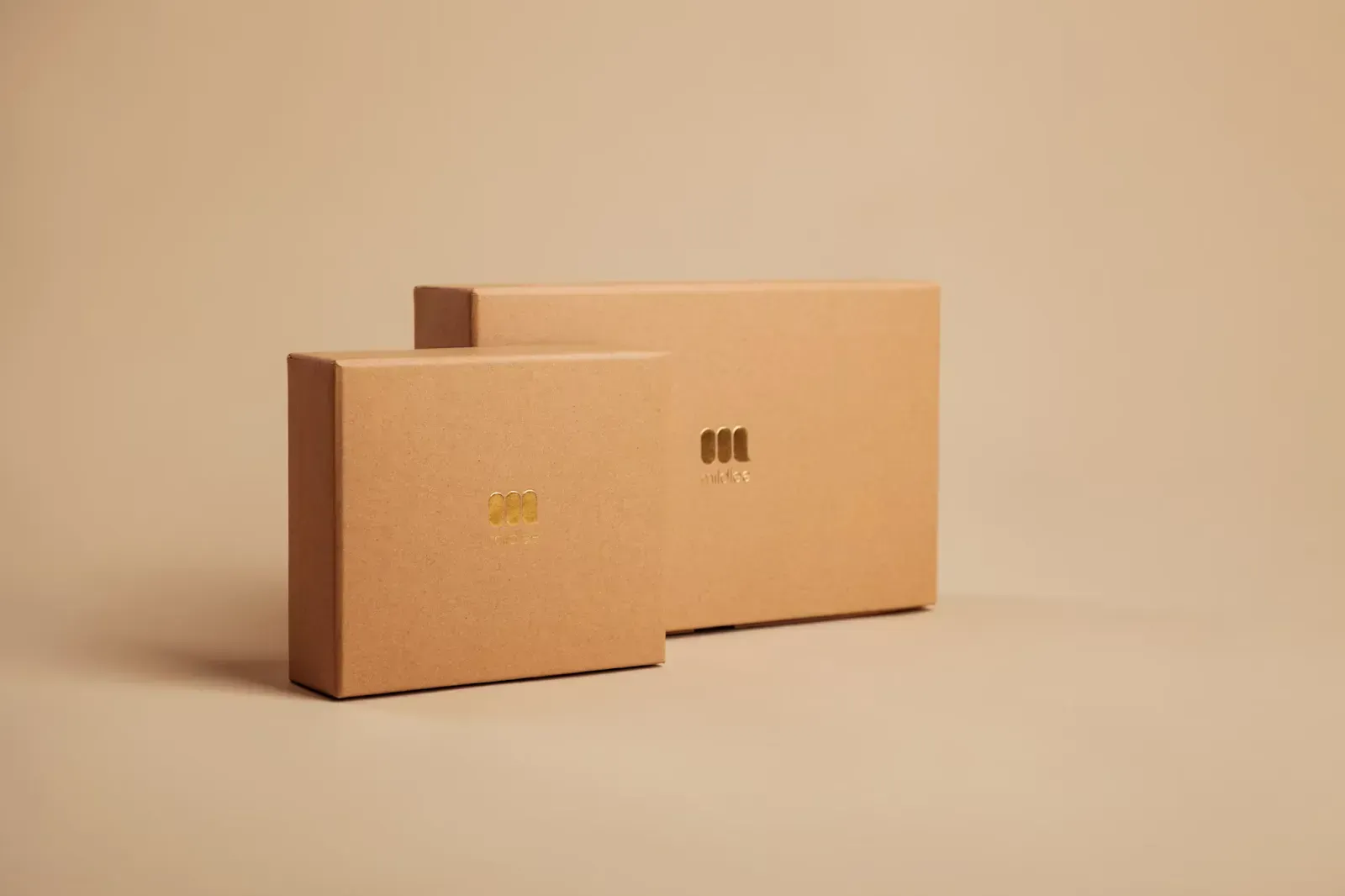 Two custom cardboard packages in different sizes