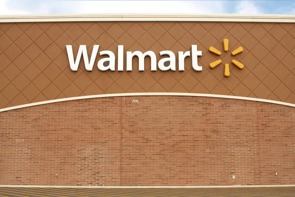 Walmart sign on the exterior wall of a store