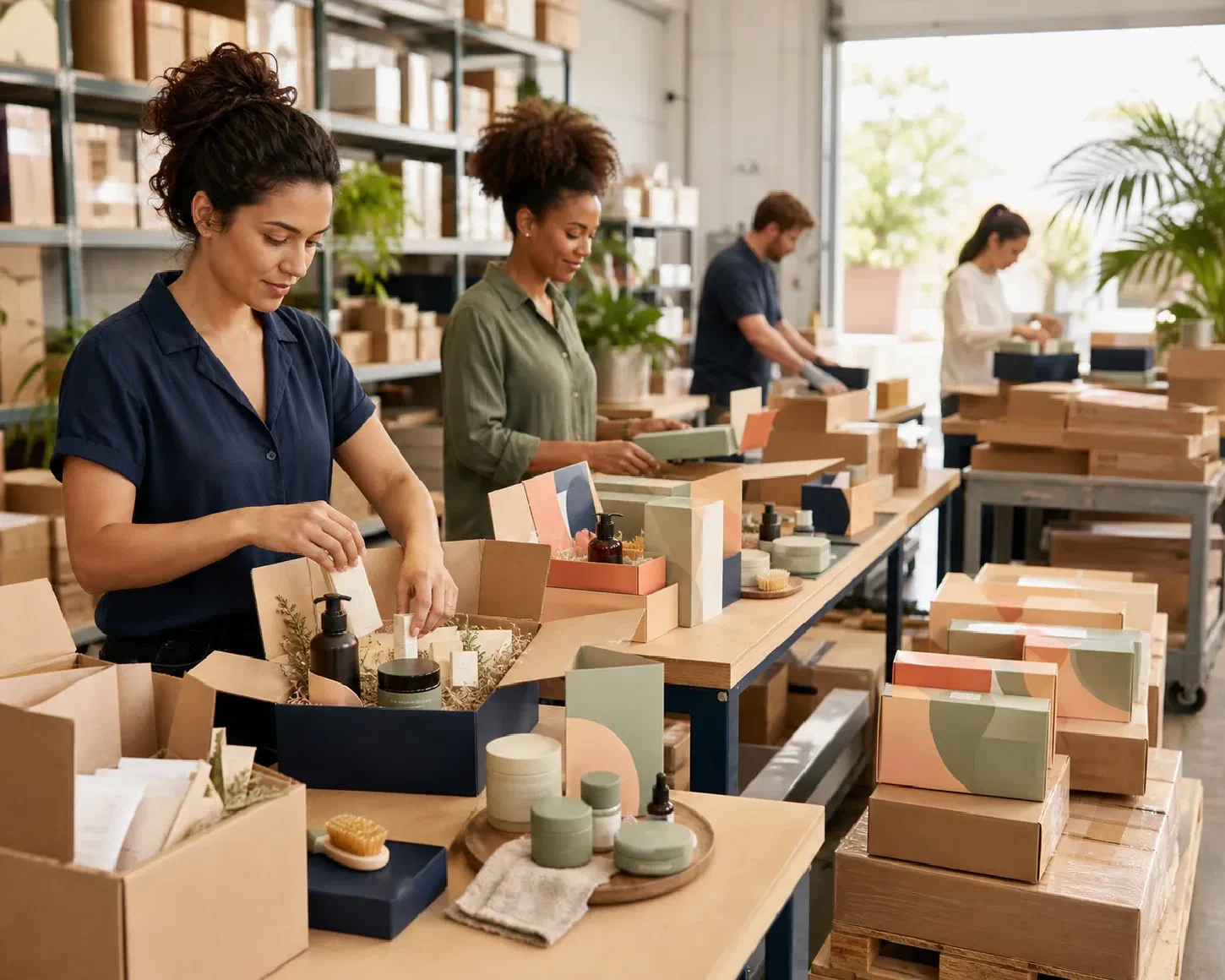 Health and wellness kits and multi-channel orders being prepared for a brand campaign